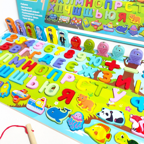 Деревянная развивающая дощечка Монтессори "Такой интересный мир" MD 1927