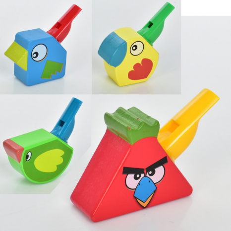 Дерев'яна іграшка Свисток фігурки - пташки,  4 види