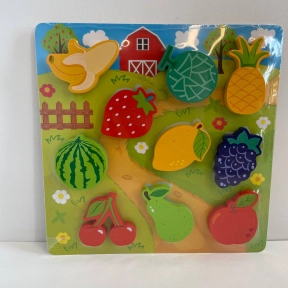 Деревянная игрушка Рамка – вкладка на липучке Фрукты