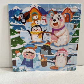 Дитячі деревяні пазли на 49 елементів Зима