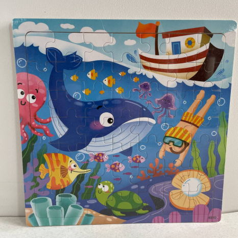 Дитячі деревяні пазли на 49 елементів Підводний світ