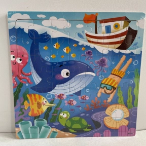 Дитячі деревяні пазли на 49 елементів Підводний світ