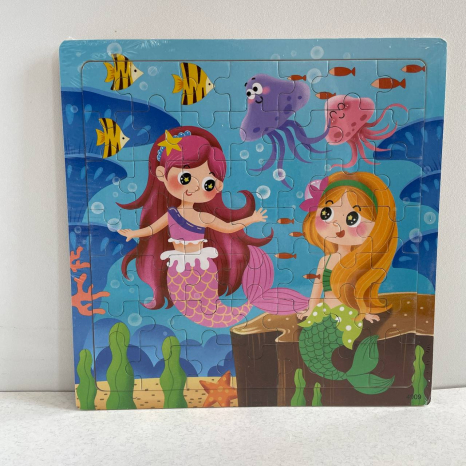 Дитячі деревяні пазли на 49 елементів Русалки
