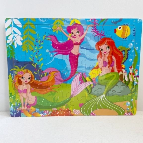 Дерев'яний пазл в рамці, 60 деталей Русалки