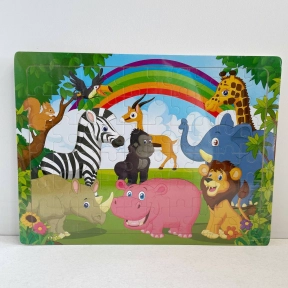 Деревянный пазл в рамке, 60 деталей Африканские животные