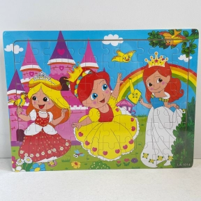 Дерев'яний пазл у рамці, 60 деталей Принцеси