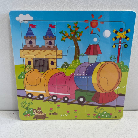 Дерев'яні пазли, рамка - вкладиш Транспорт Потяг