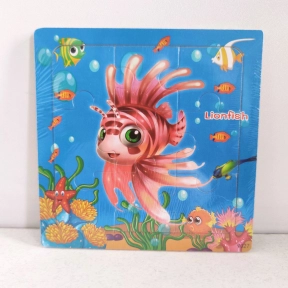 Деревянные пазлы, рамка - вкладыш Животные Рыбка