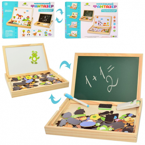 Деревянная досточка для рисования с магнитной мозаикой (дощечка із магнітною мозаїкою), 2083A