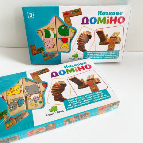 Деревянная игрушка Домино половинки Животные, MD 2146