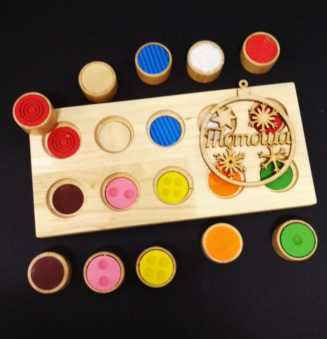 Дерев'яне тактильне лото - сортер, MD 2175