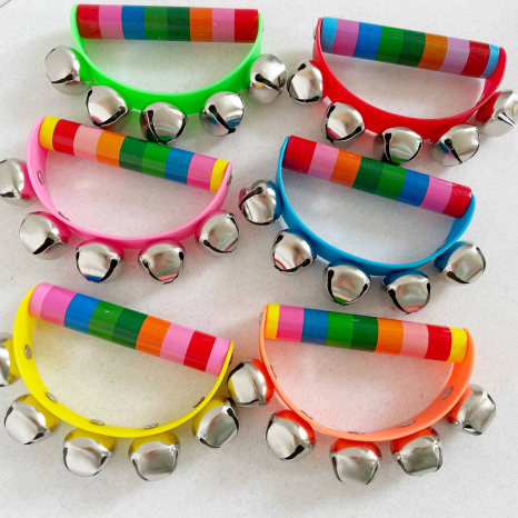 Дерев'яна музична іграшка Бубенці з ручкою півкруглі. 1шт