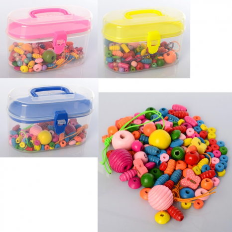 Деревяна шнурівка намисто в коробі