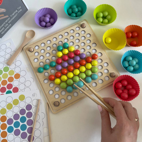 Деревянная мозаика сортер с шариками и инструментами MD 2210