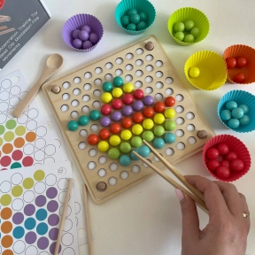 Деревянная мозаика сортер с шариками и инструментами MD 2210