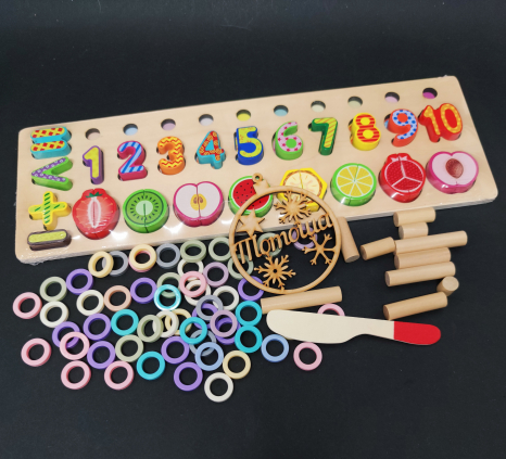 Дерев'яна іграшка Рахунковий набір першокласника Фруктова математика MD 2284