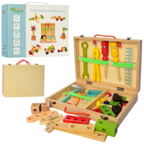 Деревянный набор инструментов в чемоданчике  / Набір інструментів у валізі MD 2324