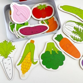 Картонні пазли Овочі (половинки), MD 2335