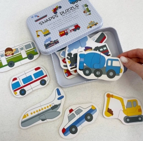 Картонные пазлы Транспорт (половинки)