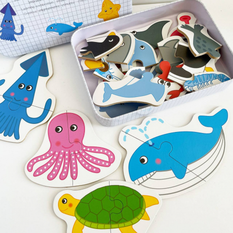 Картонні пазли Морські мешканці (половинки)