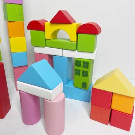 Конструктор дерев'яний Містечко у відрі, 100 деталей