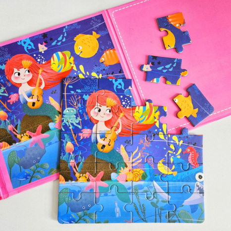 Магнітні пазли книжечка 2в1 Русалка та Білосніжка, MD 2618-1