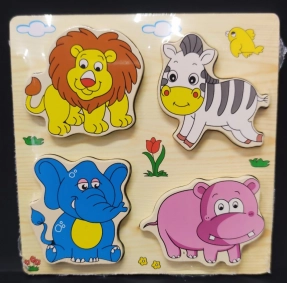 Деревянная рамка - вкладыш Дикие животные, MD 2651