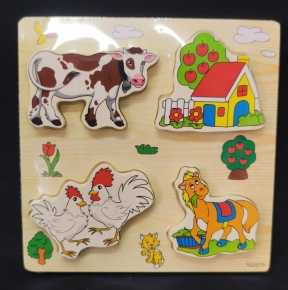 Деревянная рамка - вкладыш Домашние животные, MD 2651