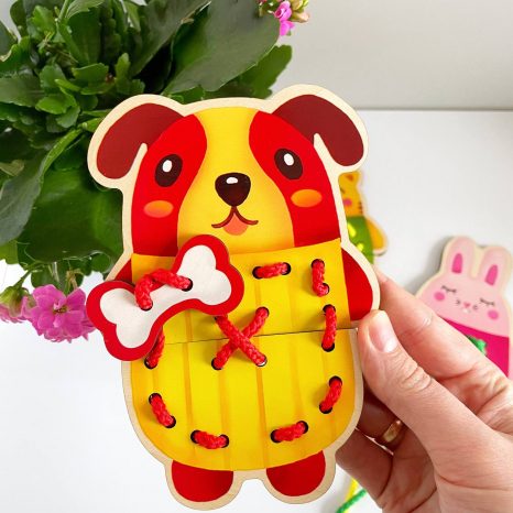 Дерев'яна шнурівка Тварини MD 2849