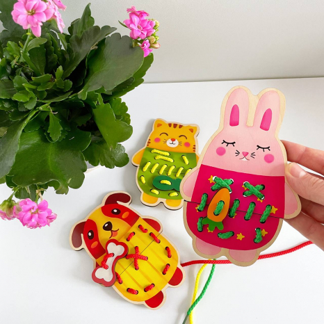 Дерев'яна шнурівка Тварини MD 2849