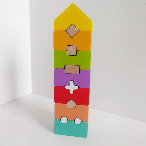 Дерев'яна іграшка пірамідка "Баланс". MD 2883