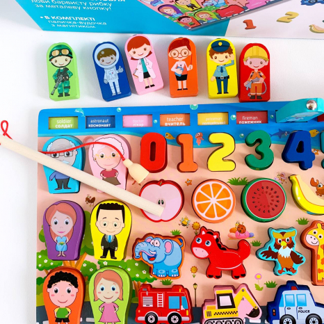 Дерев'яна розвиваюча іграшка дошка Монтесорі Розумники  MD 2901