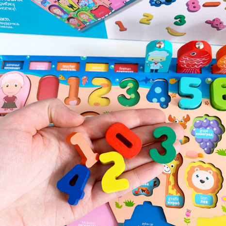 Дерев'яна розвиваюча іграшка дошка Монтесорі Розумники  MD 2901