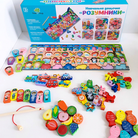 Дерев'яна розвиваюча іграшка дошка Монтесорі Розумники  MD 2901