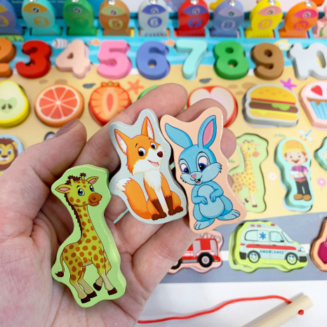 Дерев'яна іграшка, розвиваючий сортер Монтессорі з рибалкою, MD 2903