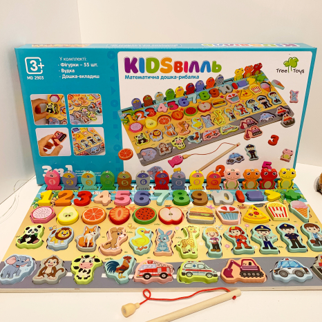 Дерев'яна іграшка, розвиваючий сортер Монтессорі з рибалкою, MD 2903