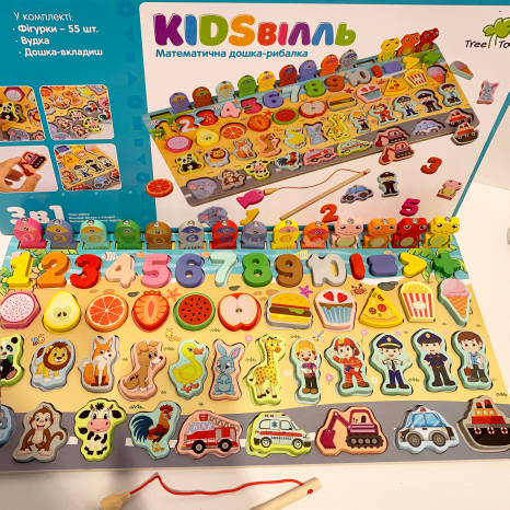 Дерев'яна іграшка, розвиваючий сортер Монтессорі з рибалкою, MD 2903