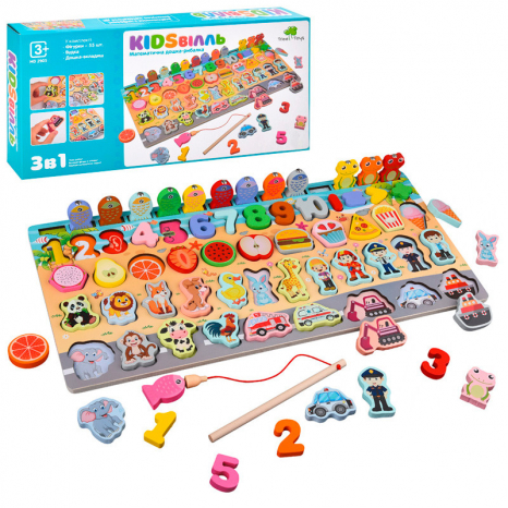 Дерев'яна іграшка, розвиваючий сортер Монтессорі з рибалкою, MD 2903