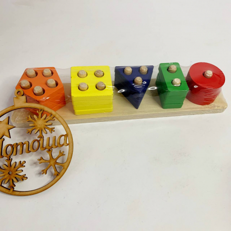 Дерев'яна іграшка Геометрика (сортер геометричний), MD 2908