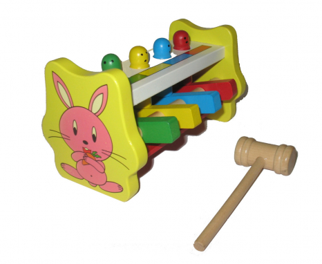 Дерев'яна іграшка стукалка літаючі чоловічки Цвяхи