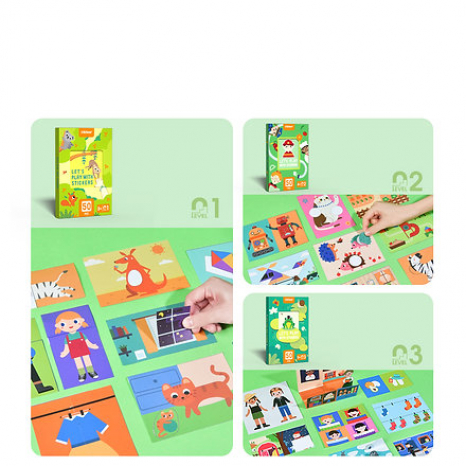 Наліпки набір PLAY WITH STICKERS MIDDLE MD2095 Mideer