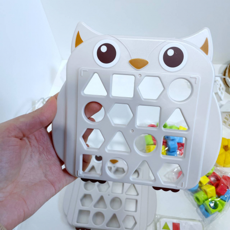 Гра Сова сортер, 2 ігрових поля, геометричні фігури, картки, 32 шт. ME-104