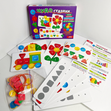 Настольная игра - шнуровка ЧУДО-пуговицы Ludum ME5032-13