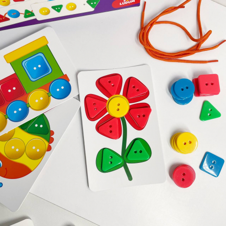 Настольная игра - шнуровка ЧУДО-пуговицы Ludum ME5032-13