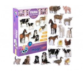 Набір магнітів "Farm Mom and Baby", англ. мова, 18 магнітів, Magdum. ML4031-08 EN