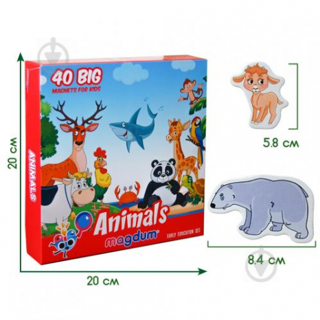 Набір магнітів "Тварини" ML4031-16 EN