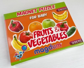 Магнітні пазли "Fruits and vegetables", англ. мова, Magdum. ML4031-25 EN