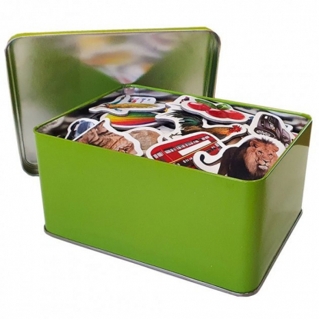 Подарунковий набір магнітів (тварини, транспорт, фрукти, овочі) 110 елементів Magdum ML4031-63 EN