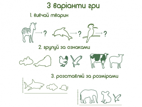 Подарунковий набір магнітів: тварини, птахи, морські мешканці 110 ел., Magdum. ML4032-24 EN
