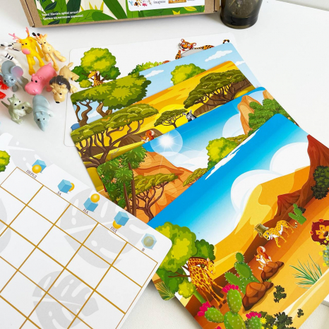 Розвиваюча логічна гра на орієнтування в просторі "Африканські хованки", MMT-002